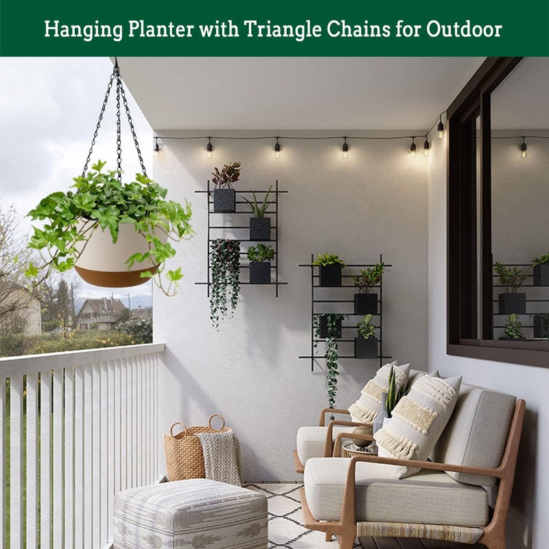 Koalaime Hanging Planters for Indoor Plants, 2 Pack 10 Inch Self Watering Pots with Macrame Plant Hanger, Hanging Baskets Holder for Outdoor Garden Home Ceiling Window Decor - Image 4